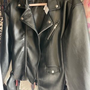 Top shop oversized faux leather jacket